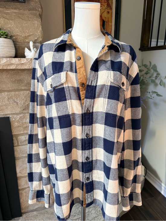 Roots Tops - Roots 100% Cotton Buffalo Plaid Flannel Shirt Jacket XL